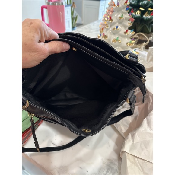 Great  American Leather Works Handbag Shoulder Bag Black  Leather Purse - Picture 10 of 11